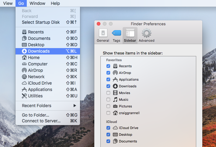 How To Add Download Folder To Favorites Mac